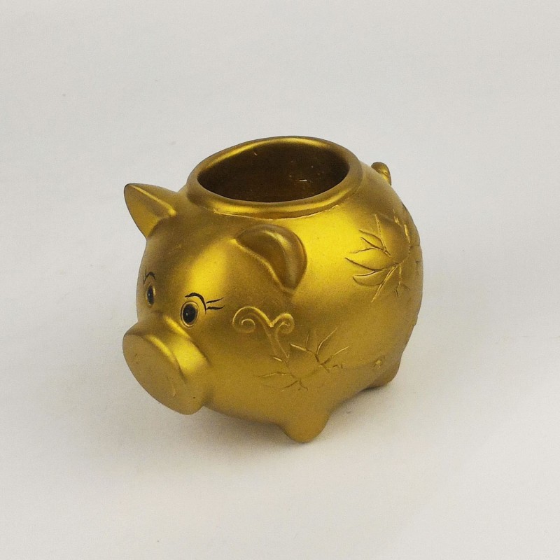 PORQUINHO VASO PORCELANA DOURADO - Ref. 20230-D