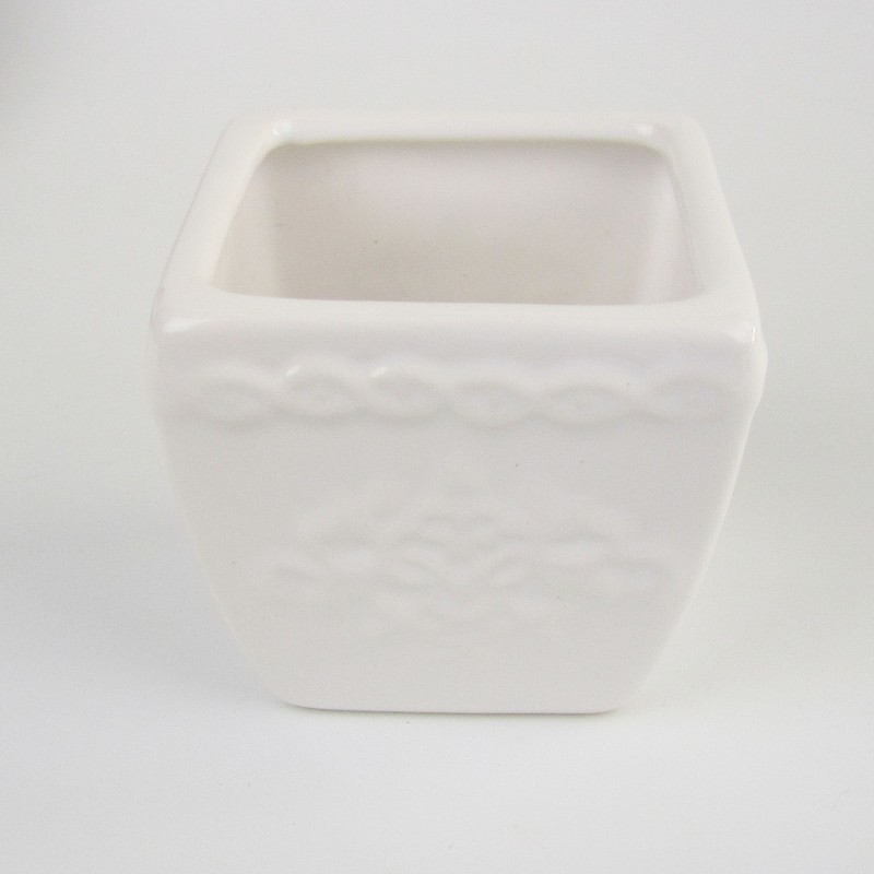 VASO PORCELANA BAIXO QUADRADO - Ref. 2191W