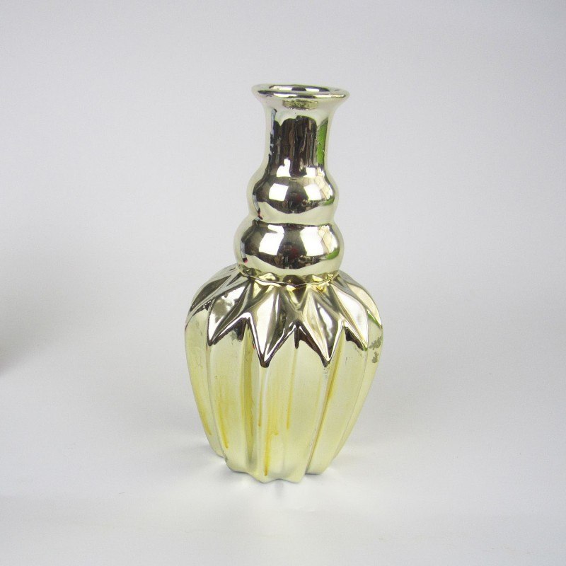 VASO PORC. FRASCO PERFUME PEQ DOURADO - Ref. 6033K