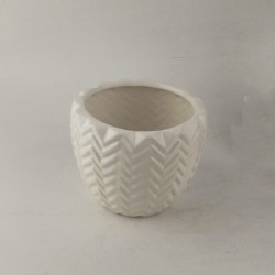 VASO PORC. REDONDO BOCA GRD ZIGZAG BRANCO - Ref. 773W