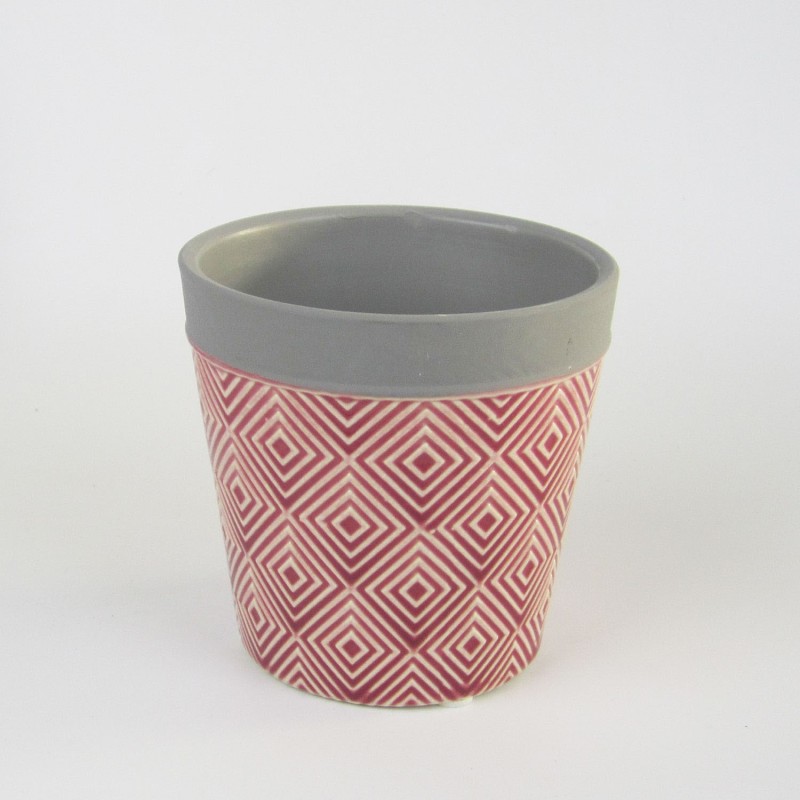 VASO PORC. RED. RETO MED C/ ESTAMPA GEOMETRICO - Ref. 6029-2