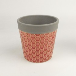 VASO PORC. RED. RETO MED C/ ESTAMPA COLMEIA - Ref. 6028-2