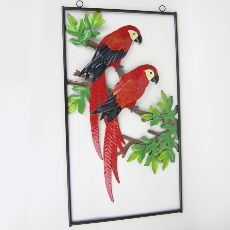 QUADRO FERRO PAPAGAIO VERMELHO - Ref. MF31185