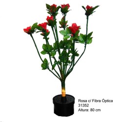 ROSA C/ FIBRA DE LUZ 80CM -...