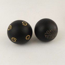 BOLA MADEIRA 9CM PRETO -...